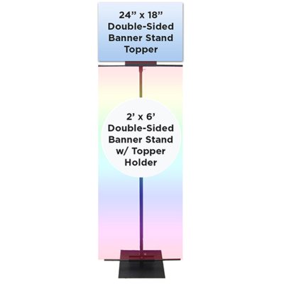 Vertical Banner Stand with Topper Holder – Twin Towers Print